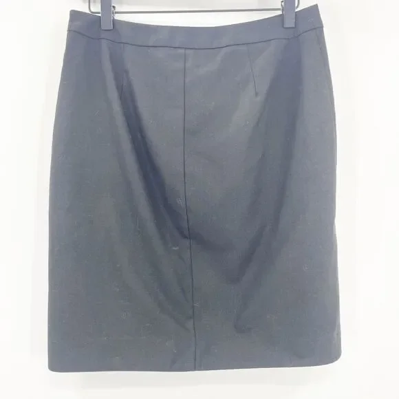 Trina Turk Black Pencil Mini Skirt Women's Size 2 Front Slit Back Zip - Picture 2 of 4